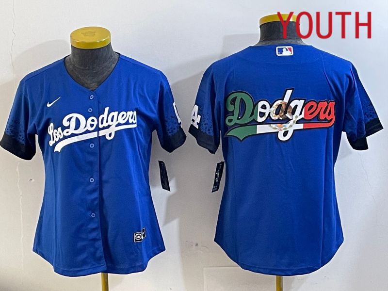 Youth  Los Angeles Dodgers blank 2024  blue jersey 202411231->youth mlb jersey->Youth Jersey